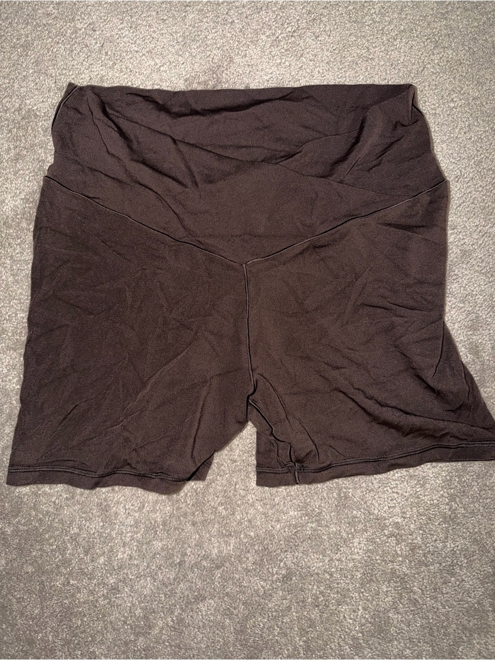 Women's Brown High-Waist Athletic Shorts